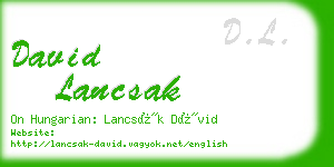 david lancsak business card